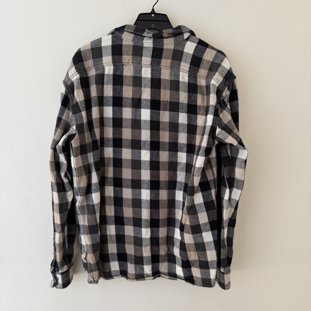 Y2K Diesel Plaid Flannel Overshirt Jacket Black Tan 100% Cotton XL Workwear - Picture 2 of 7